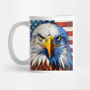 USA Bald Eagle And Flag Design Mug